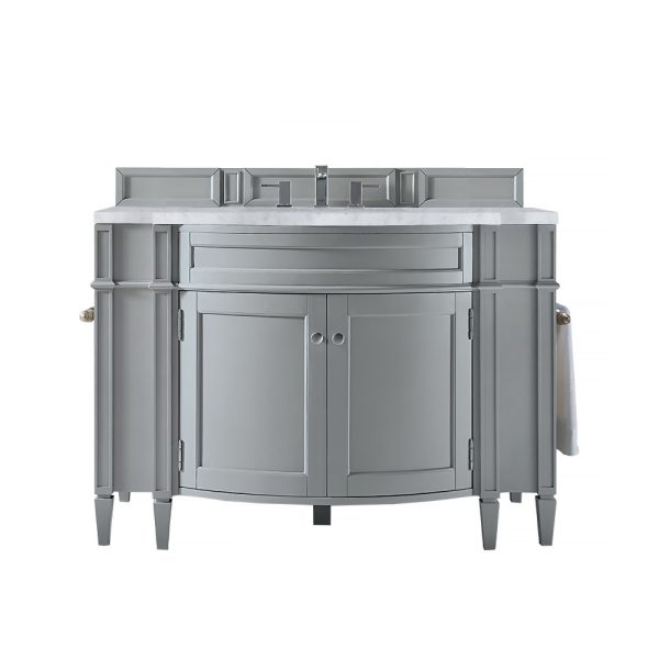 Brittany 46 inch Bathroom Vanity in Urban Gray With Carrara Marble Top
