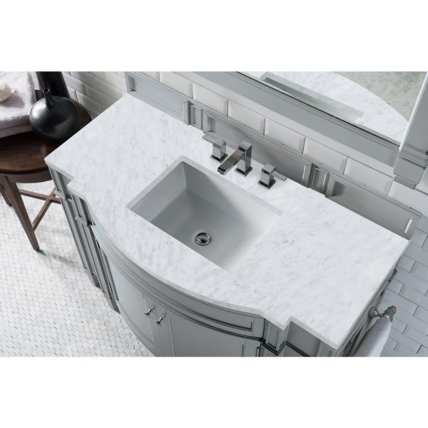 Brittany 46 inch Bathroom Vanity in Urban Gray With Carrara Marble Top