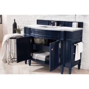 Brittany 46 inch Bathroom Vanity in Victory Blue With Arctic Fall Quartz Top