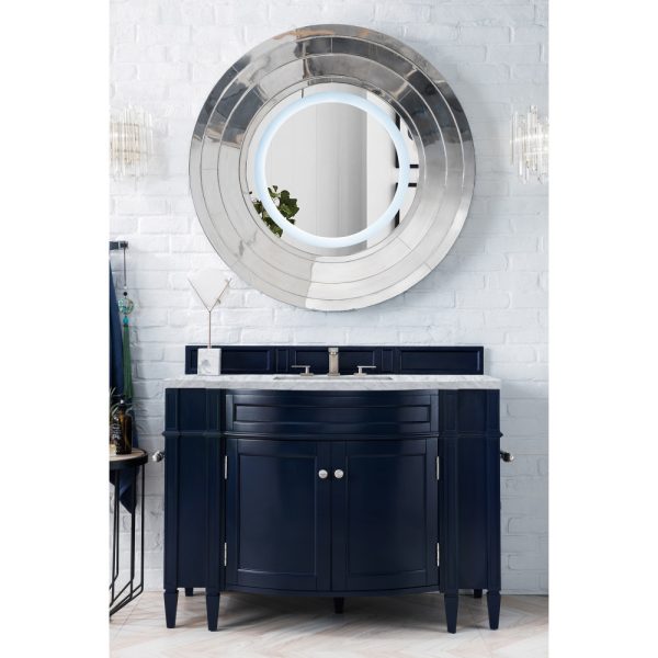 Brittany 46 inch Bathroom Vanity in Victory Blue With Carrara Marble Top 