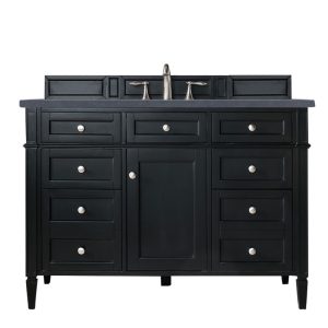 Brittany 48 inch Bathroom Vanity in Black Onyx With Charcoal Soapstone Quartz Top