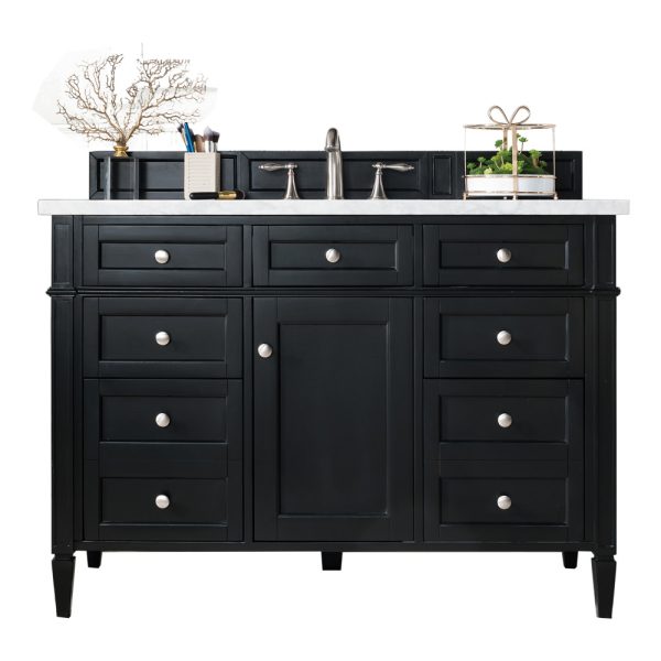 Brittany 48 inch Bathroom Vanity in Black Onyx With Carrara Marble Top