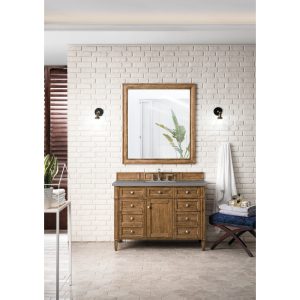 Brittany 48 inch Bathroom Vanity in Saddle Brown With Grey Expo Quartz Top