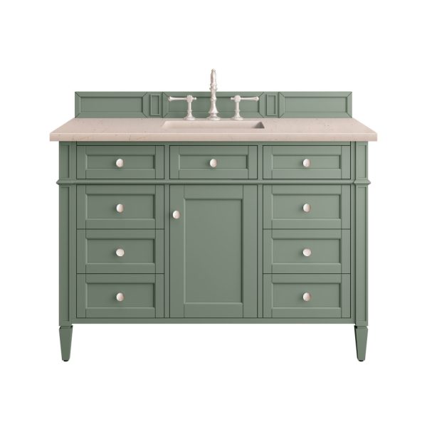 Brittany 48 inch Bathroom Vanity in Smokey Celadon With Eternal Marfil Quartz Top