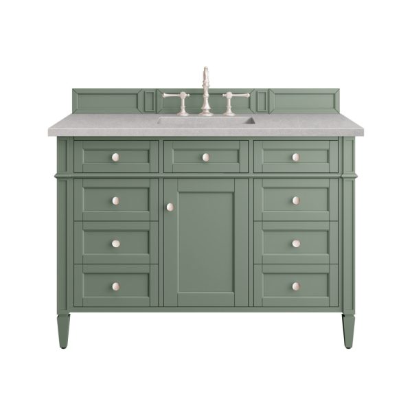 Brittany 48 inch Bathroom Vanity in Smokey Celadon With Eternal Serena Quartz Top