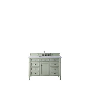 Brittany 48 inch Bathroom Vanity in Sage Green With Arctic Fall Quartz Top