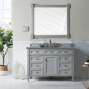 Brittany 48 inch Bathroom Vanity in Urban Gray With Cala Blue Quartz Top