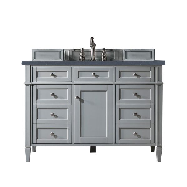 Brittany 48 inch Bathroom Vanity in Urban Gray With Charcoal Soapstone Quartz Top