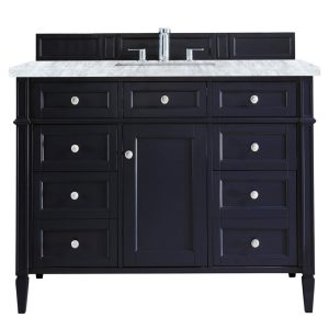 Brittany 48 inch Bathroom Vanity in Victory Blue With Carrara Marble Top