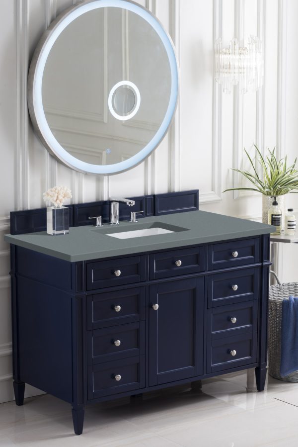 Brittany 48 inch Bathroom Vanity in Victory Blue With Cala Blue Quartz Top