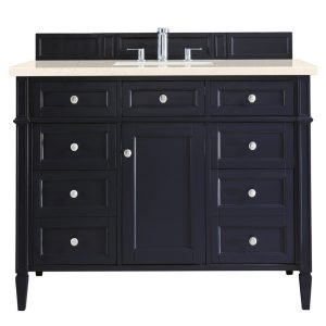 Brittany 48 inch Bathroom Vanity in Victory Blue With Eternal Marfil Quartz Top