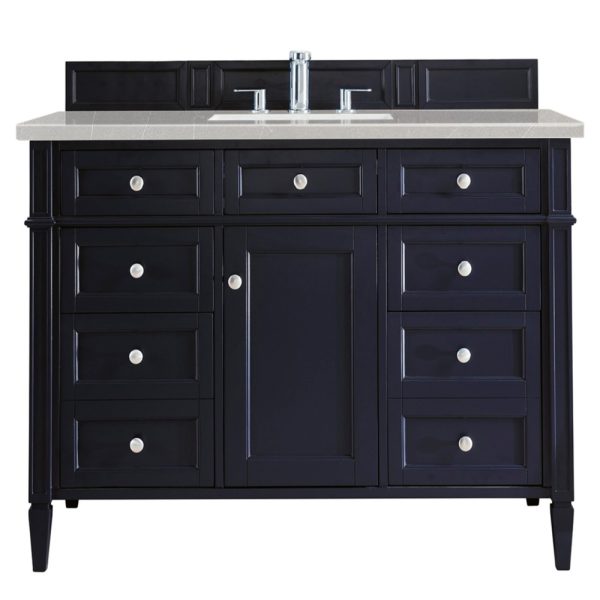 Brittany 48 inch Bathroom Vanity in Victory Blue With Eternal Serena Quartz Top