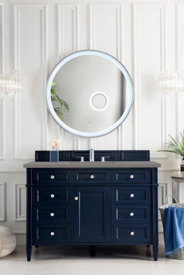 Brittany 48 inch Bathroom Vanity in Victory Blue With Grey Expo Quartz Top