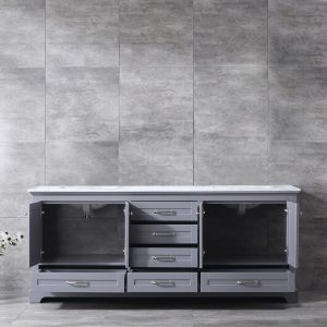 Dukes 80" Dark Grey Bathroom Vanity With Carrara Marble Top