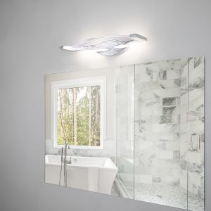 Wave Bathroom Vanity Sconce 28" in Chrome