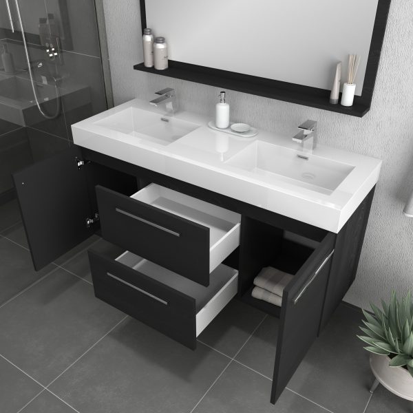 Ripley 60" Double Bathroom Vanity In Black
