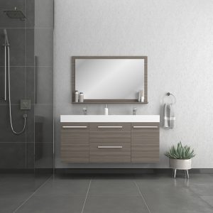 Ripley 60" Double Bathroom Vanity In Gray