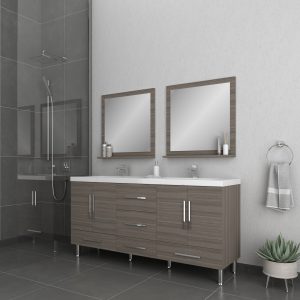 Ripley 72" Double Bathroom Vanity In Gray