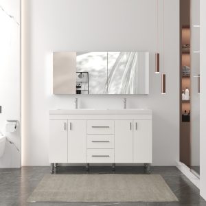 Ripley 60" Double Bathroom Vanity In White