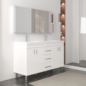 Ripley 60" Double Bathroom Vanity In White