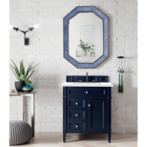 Brittany 30" Single Vanity with Victory Blue with White Zeus Quartz Top