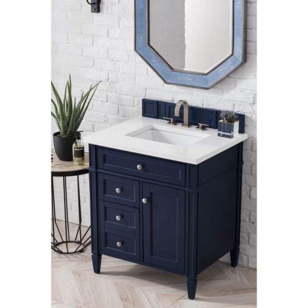 Brittany 30" Single Vanity with Victory Blue with White Zeus Quartz Top