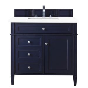 Brittany 36" Single Vanity with Victory Blue with White Zeus Quartz Top