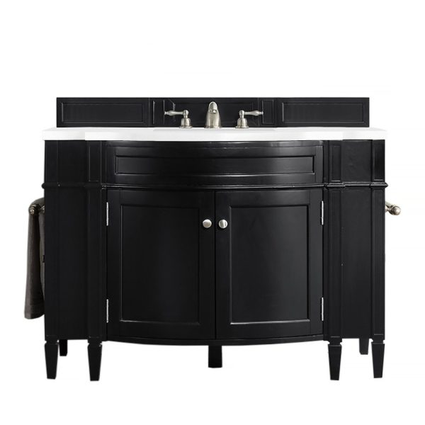 Brittany 46" Single Vanity with Black Onyx with White Zeus Quartz Top