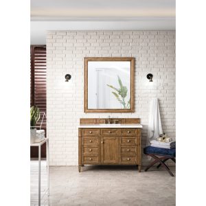 Brittany 48" Single Vanity with Saddle Brown with White Zeus Quartz Top