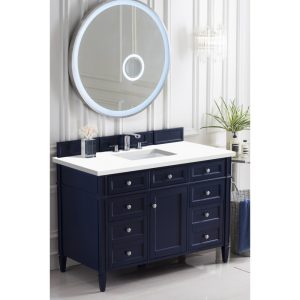 Brittany 48" Single Vanity with Victory Blue with White Zeus Quartz Top