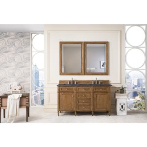 Brittany 60" Double Vanity in Saddle Brown with Charcoal Soapstone Quartz Top