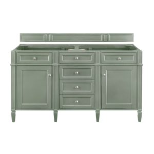 Brittany 60" Double Vanity Cabinet in Smokey Celadon