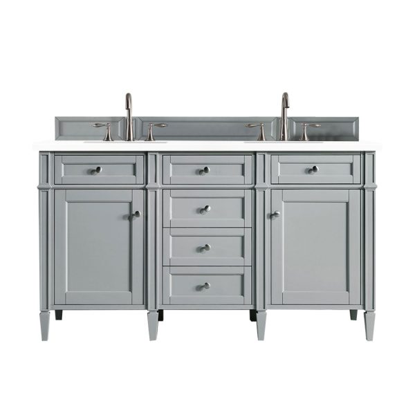 Brittany 60" Double Vanity in Saddle Brown with Charcoal Soapstone Quartz Top