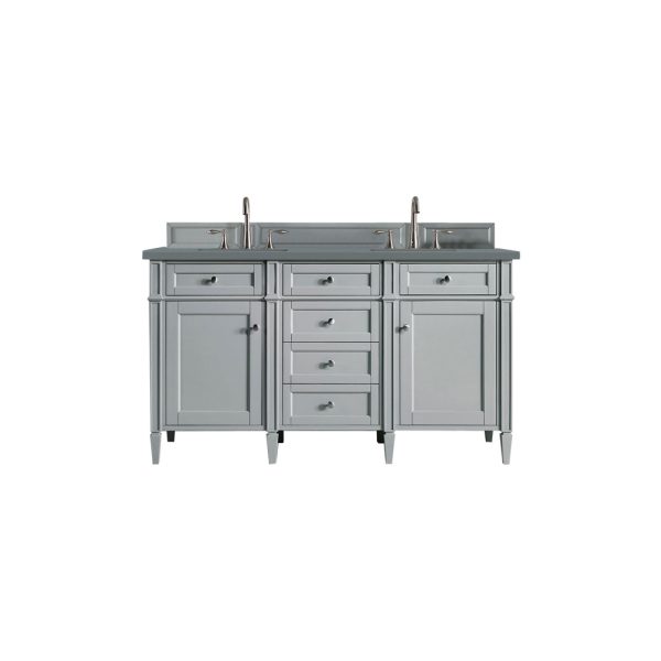 Brittany 60" Double Vanity in Urban Gray with Cala Blue Quartz Top