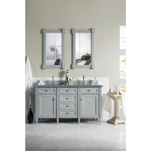 Brittany 60" Double Vanity in Urban Gray with Cala Blue Quartz Top