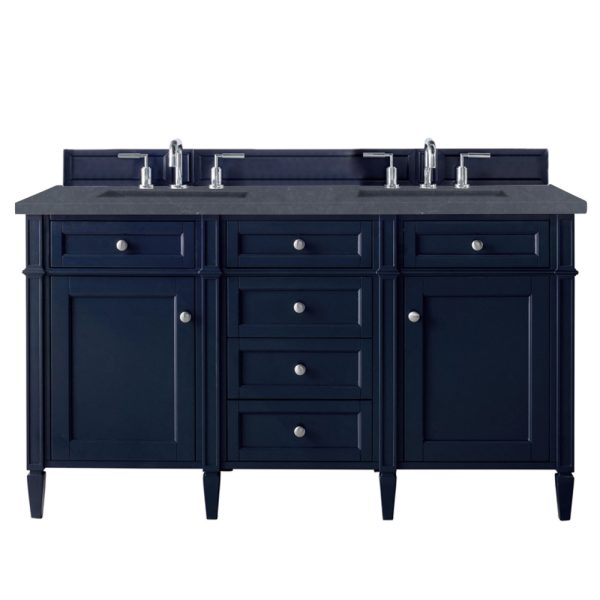 Brittany 60" Double Vanity in Victory Blue with Charcoal Soapstone Quartz Top