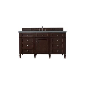 Brittany 60" Single Vanity in Burnished Mahogany with Cala Blue Quartz Top