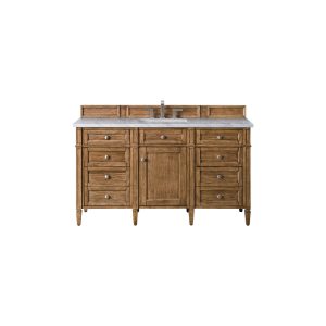 Brittany 60" Single Vanity in Saddle Brown with Carrara Marble Top
