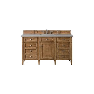 Brittany 60" Single Vanity in Saddle Brown with Grey Expo Quartz Top