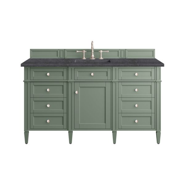 Brittany 60" Single Vanity in Smokey Celadon with Charcoal Soapstone Top