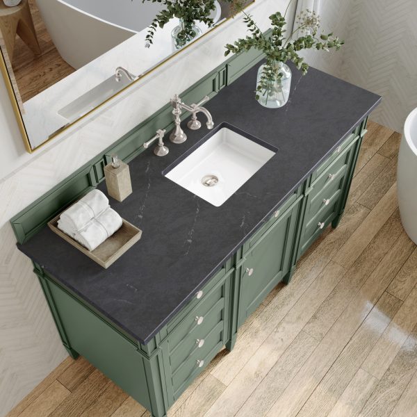 Brittany 60" Single Vanity in Smokey Celadon with Charcoal Soapstone Top