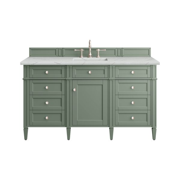 Brittany 60" Single Vanity in Smokey Celadon with Ethereal Noctis Top