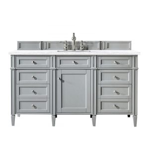Brittany 60" Single Vanity in Urban Gray with Arctic Fall Solid Surface Top