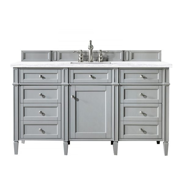 Brittany 60" Single Vanity in Urban Gray with Arctic Fall Solid Surface Top