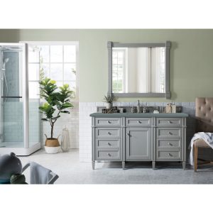 Brittany 60" Single Vanity in Urban Gray with Cala Blue Quartz Top