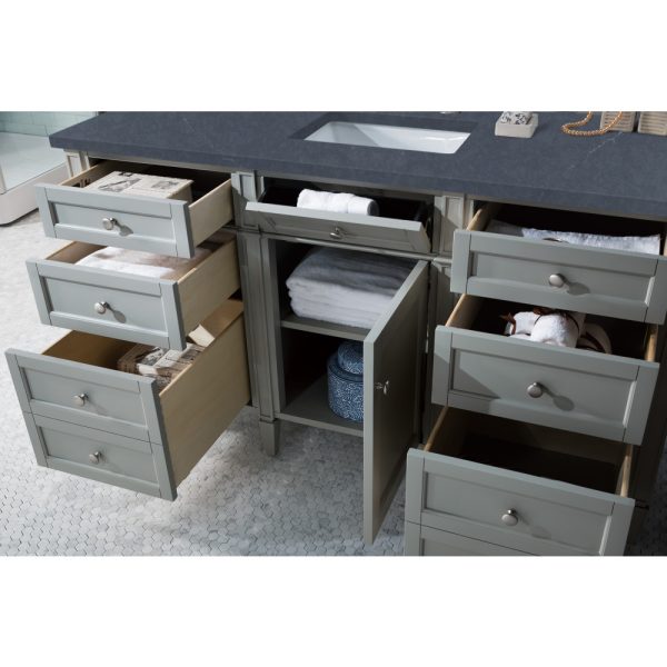 Brittany 60" Single Vanity in Urban Gray with Charcoal Soapstone Quartz Top