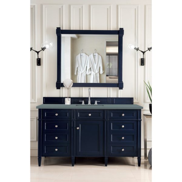 Brittany 60" Single Vanity in Victory Blue with Cala Blue Quartz Top