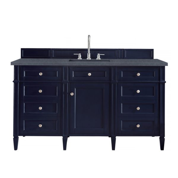 Brittany 60" Single Vanity in Victory Blue with Charcoal Soapstone Quartz Top