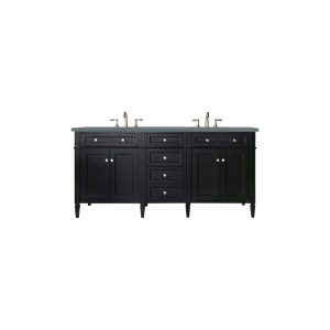 Brittany 72" Double Vanity in Black Onyx with Cala Blue Quartz Top