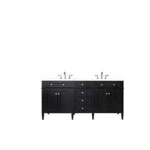 Brittany 72" Double Vanity in Black Onyx with Eternal Marfil Quartz Top